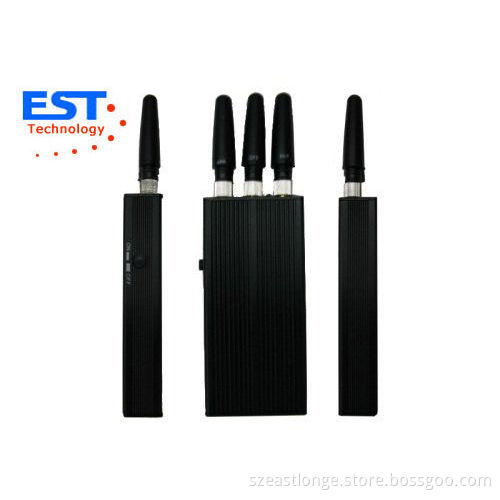 Mini Gsm / 3g Handheld Cell Phone Jammer Blocker Est-808hb With 3 Antenna